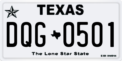 TX license plate DQG0501