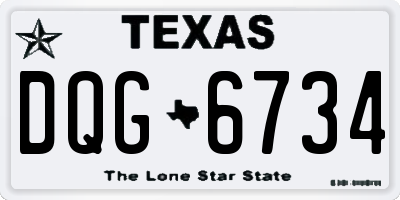 TX license plate DQG6734