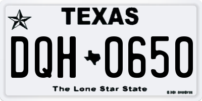 TX license plate DQH0650