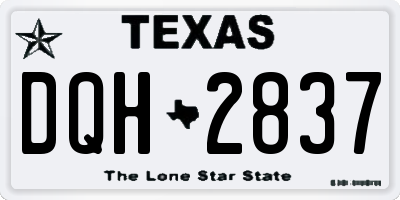 TX license plate DQH2837