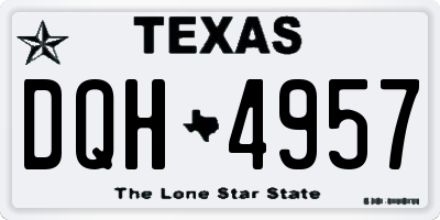 TX license plate DQH4957