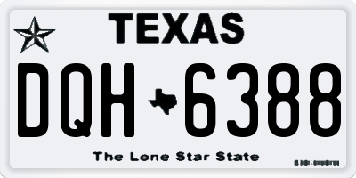 TX license plate DQH6388