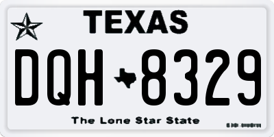 TX license plate DQH8329