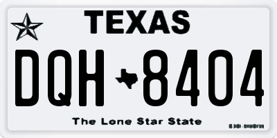TX license plate DQH8404