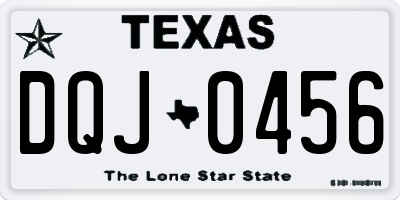 TX license plate DQJ0456