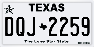 TX license plate DQJ2259