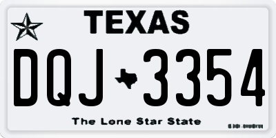 TX license plate DQJ3354