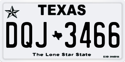 TX license plate DQJ3466