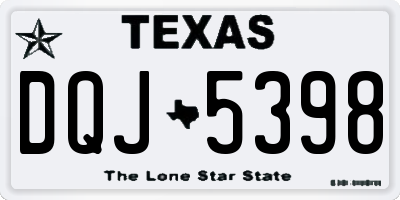 TX license plate DQJ5398