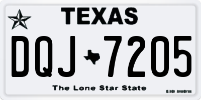 TX license plate DQJ7205