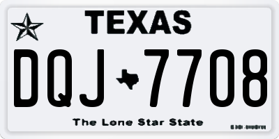 TX license plate DQJ7708