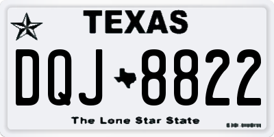 TX license plate DQJ8822