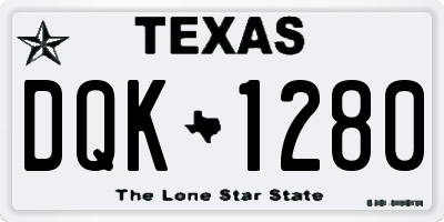 TX license plate DQK1280