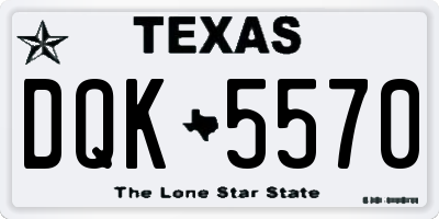 TX license plate DQK5570