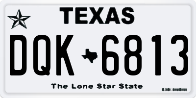 TX license plate DQK6813