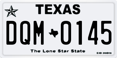 TX license plate DQM0145