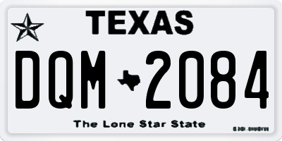 TX license plate DQM2084