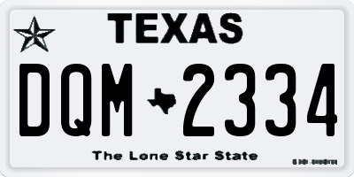 TX license plate DQM2334