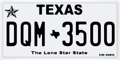 TX license plate DQM3500