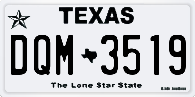 TX license plate DQM3519
