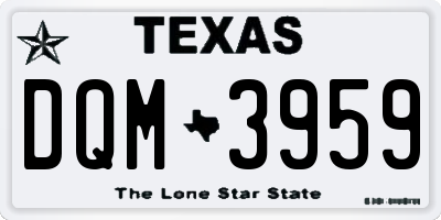 TX license plate DQM3959