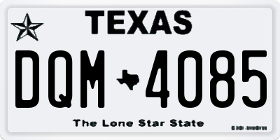 TX license plate DQM4085