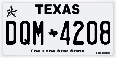 TX license plate DQM4208