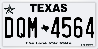 TX license plate DQM4564