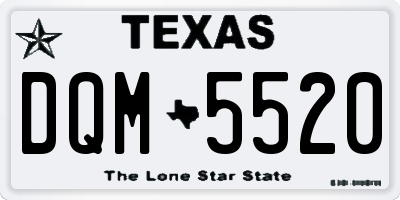 TX license plate DQM5520