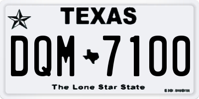 TX license plate DQM7100