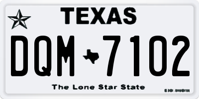 TX license plate DQM7102