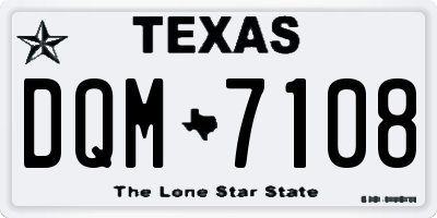 TX license plate DQM7108
