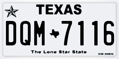 TX license plate DQM7116
