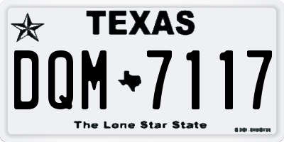 TX license plate DQM7117