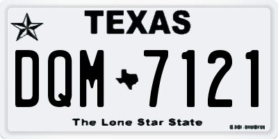 TX license plate DQM7121
