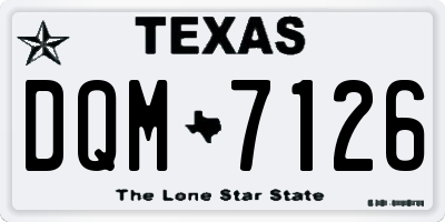 TX license plate DQM7126