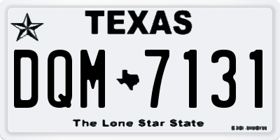 TX license plate DQM7131