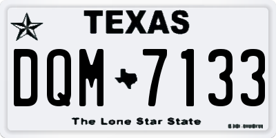 TX license plate DQM7133