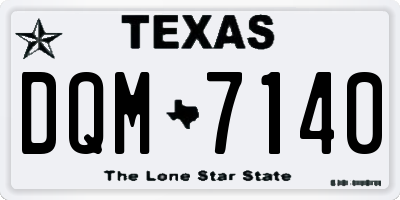 TX license plate DQM7140