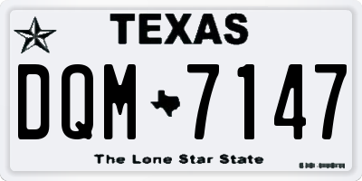 TX license plate DQM7147