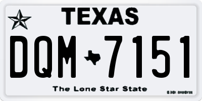 TX license plate DQM7151
