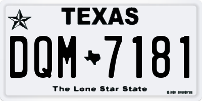 TX license plate DQM7181