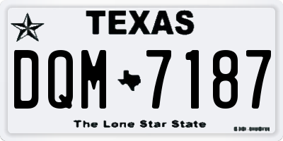 TX license plate DQM7187