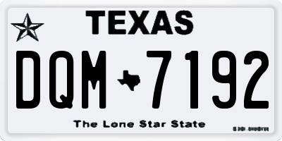TX license plate DQM7192