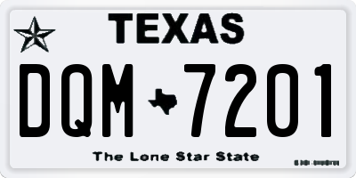TX license plate DQM7201
