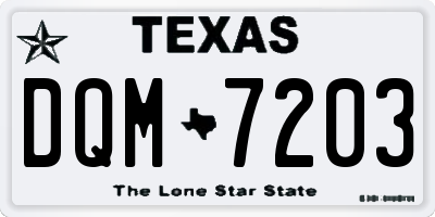 TX license plate DQM7203