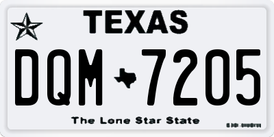 TX license plate DQM7205