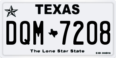 TX license plate DQM7208