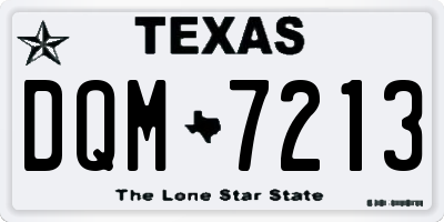 TX license plate DQM7213