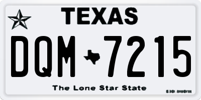 TX license plate DQM7215